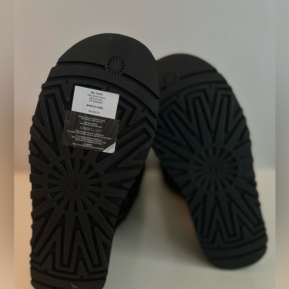 UGG Cable Sweater Letter Platform Shearling Lined Suede Boot Womens 8.5 9 40 - Picture 15 of 17